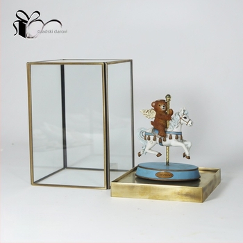 Urban Accessories Home Kvadratična staklena kutija s poklopcem za mikro krajolik, ručno izrađena od bakra i stakla