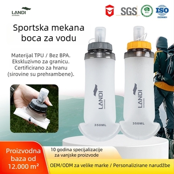 TPU sklopiva vodena torba za vanjsku upotrebu, 350 ml, prugasti uzorak, prenosna za trčanje i planinarenje