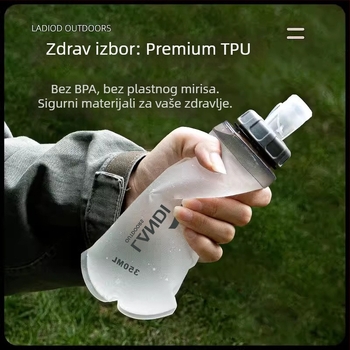 TPU sklopiva vodena torba za vanjsku upotrebu, 350 ml, prugasti uzorak, prenosna za trčanje i planinarenje