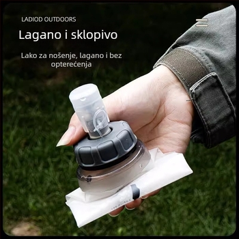 TPU sklopiva vodena torba za vanjsku upotrebu, 350 ml, prugasti uzorak, prenosna za trčanje i planinarenje