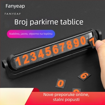 Panyi Tablica s Brojem Parkiranja za Vozila – Auto-Montirana Privremena Tablica s Telefonskim Brojem za Parkiranje (Digitalna, Materijal: Drugo, Bez Prilagođavanja)