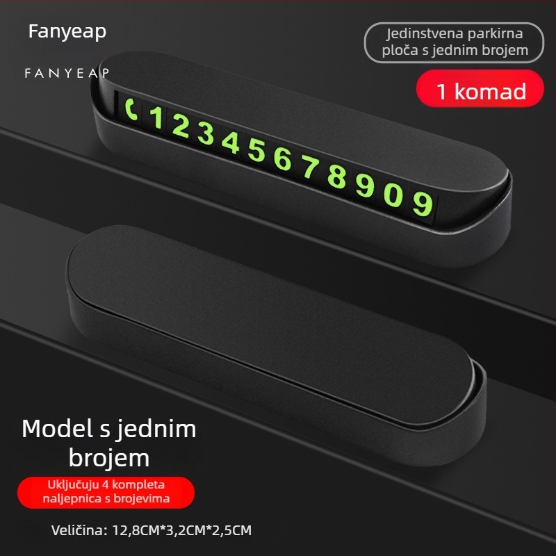 Panyi Tablica s Brojem Parkiranja za Vozila – Auto-Montirana Privremena Tablica s Telefonskim Brojem za Parkiranje (Digitalna, Materijal: Drugo, Bez Prilagođavanja)