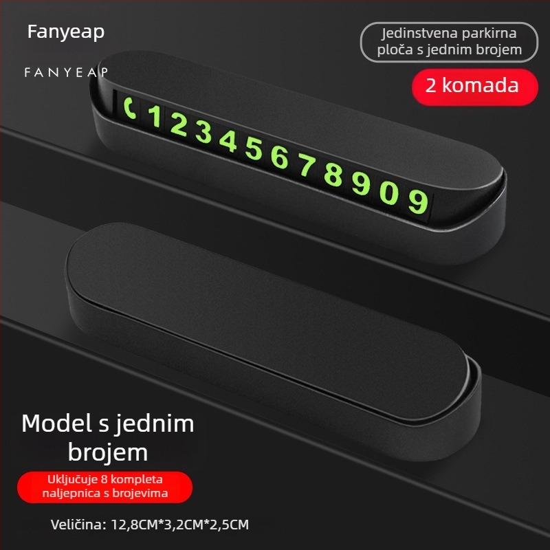 Panyi Tablica s Brojem Parkiranja za Vozila – Auto-Montirana Privremena Tablica s Telefonskim Brojem za Parkiranje (Digitalna, Materijal: Drugo, Bez Prilagođavanja)