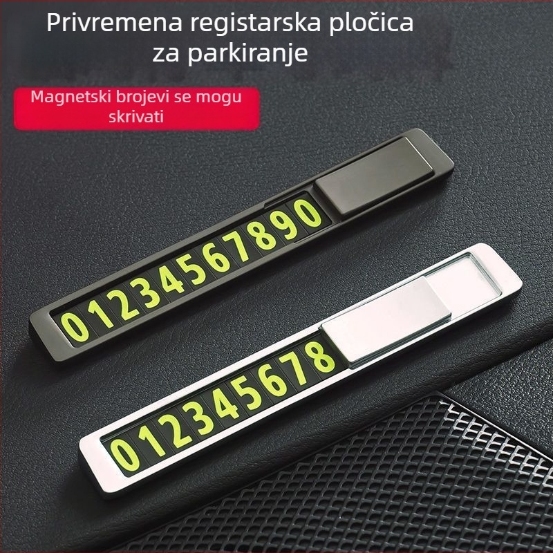 Metalna magnetska privremena pločica za parkiranje, skriveni dizajn, model Y-3