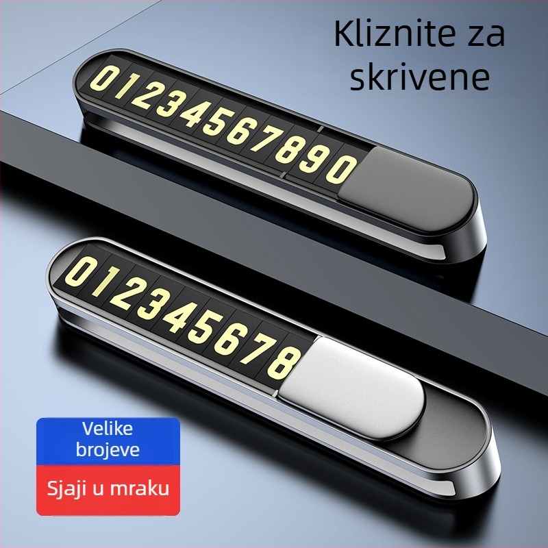 Privremena tablica za parkiranje, metalna, noćno svijetleće velike brojke, model S1