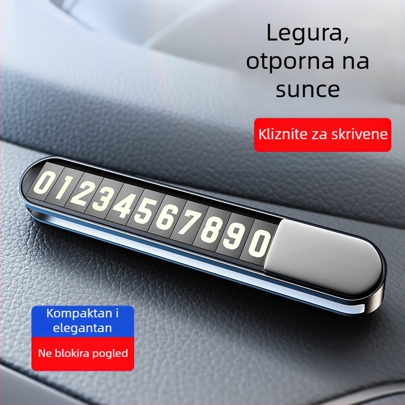 Privremena tablica za parkiranje, metalna, noćno svijetleće velike brojke, model S1
