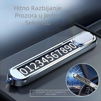 Višenamjenski automobilski sigurnosni čekić, metalni, skriveni dizajn, model AAAA, logotip otisnut