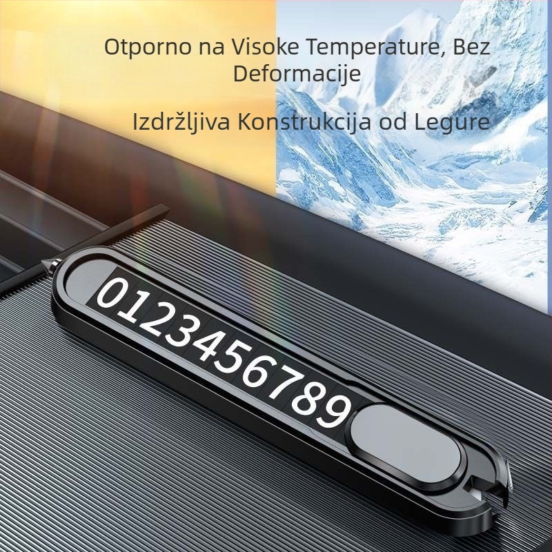 Višenamjenski automobilski sigurnosni čekić, metalni, skriveni dizajn, model AAAA, logotip otisnut