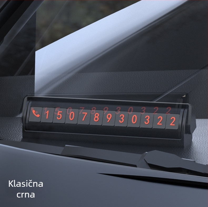 Automobilska privremena pločica za parkiranje, podesiva valjkasta aluminijska legura, dvostrana, model TH-97, tiskani logotip, podržava privatne marke
