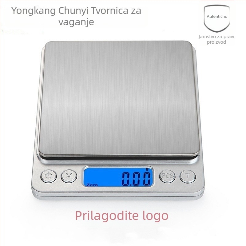 Digitalna precizna vaga 0,01 g, prenosiva vaga za nakit i kuhinju, 500 g-3 kg, elektronička, napajanje: 2x AAA