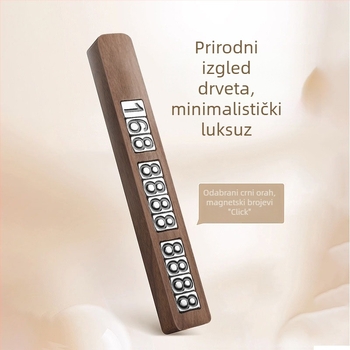 Drvena pločica za broj parkiranja autom, magnetska, prilagodljiv model jz01031