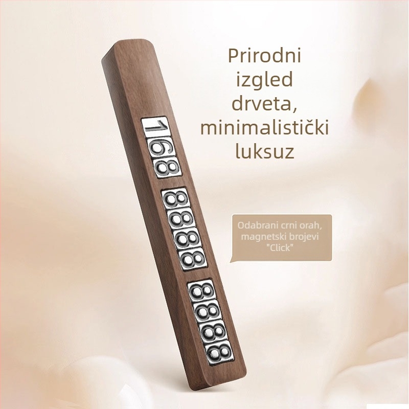 Drvena pločica za broj parkiranja autom, magnetska, prilagodljiv model jz01031