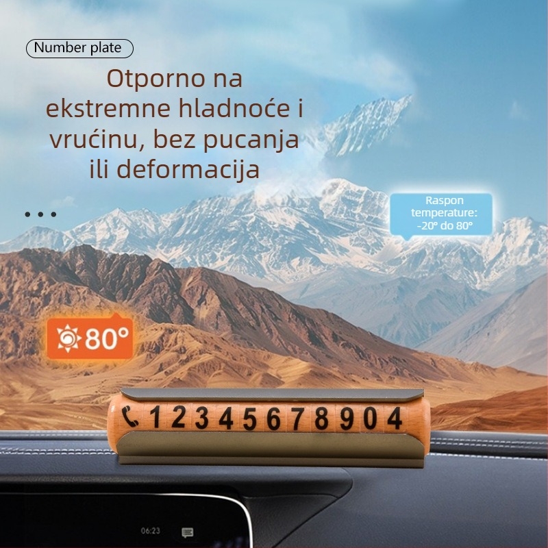 Skrivena drvena privremena tablica broja za parkiranje automobila, model 99885, Xin Yixin, mogućnost otiska logotipa