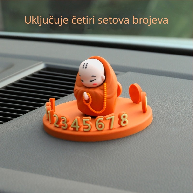Noćno svijetleći ukras za automobil – kartica za privremeni parking, Mali redovnik crtić, PVC, prilagodljivo