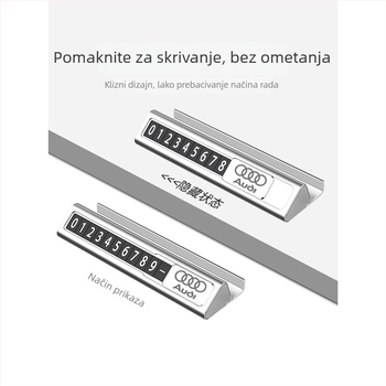 Privremena pločica za parkiranje za Audi A6L/A4L/A3/Q2/Q7/Q3/A5/A6/A7/A8L – Longzhen metalna, prilagodljiva, skriveni tip