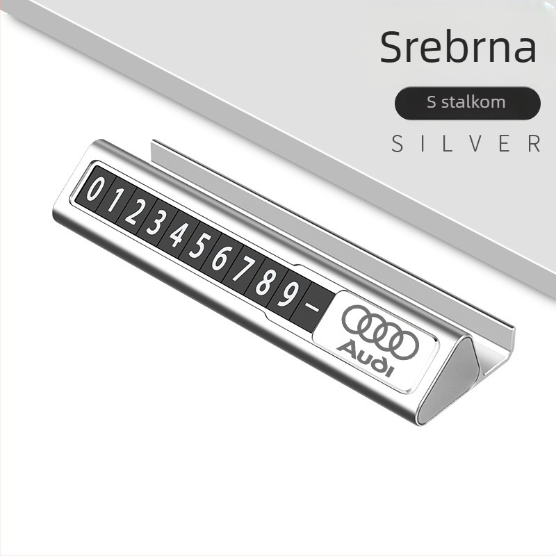 Privremena pločica za parkiranje za Audi A6L/A4L/A3/Q2/Q7/Q3/A5/A6/A7/A8L – Longzhen metalna, prilagodljiva, skriveni tip
