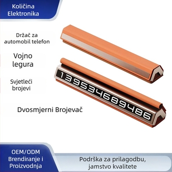 Metalni dodatak za unutrašnjost vozila – skrivena privremena tablica za parkiranje, LP model, moguć tisak logotipa