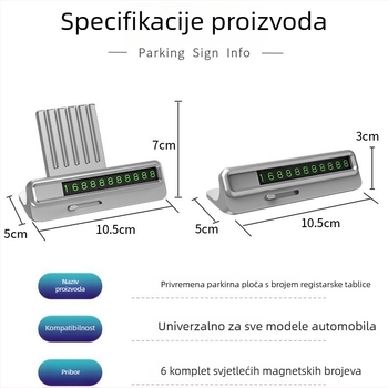 Skrivena tablica za parkiranje – Model HB-TCP01-ETC, Materijal: Plastika, Marka Road righteousness