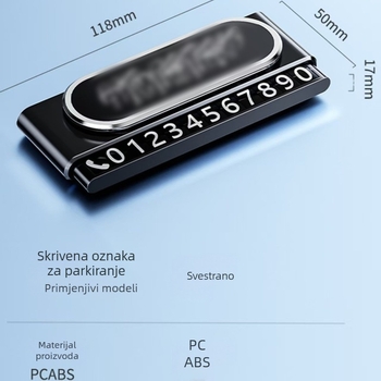 Automobilski proširivi privremeni znak za parkiranje, magnetski, skriva registracijsku oznaku, marka Yimu, plastika, prilagodljiv, skriveni tip