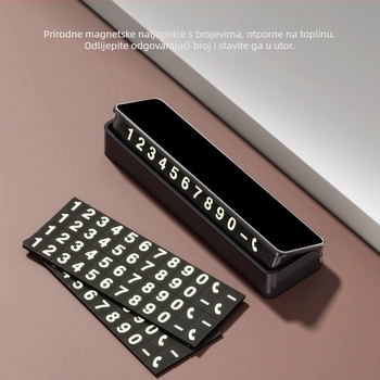 Skrivena plastična privremena tablica za parkiranje, model W-10, magnetska, moguć ispis logotipa, prilagodba dostupna