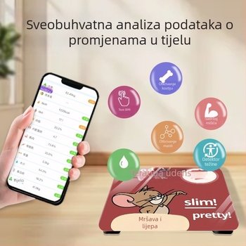 Vaga za tjelesnu težinu i masnoću, Bluetooth, kućna upotreba, kapacitet 180 kg, raspon mjerenja 200 g–180 kg, marka Mansilan Mengya
