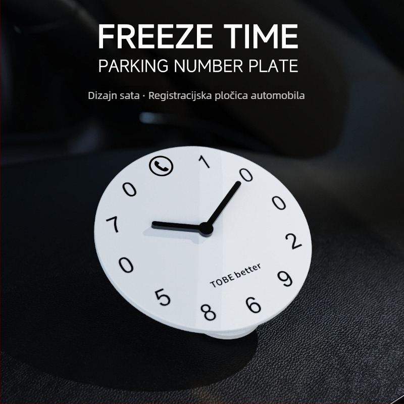 Plastična privremena tablica za parkiranje, prilagodljiva, s otiskom logotipa (model Clock number plate)