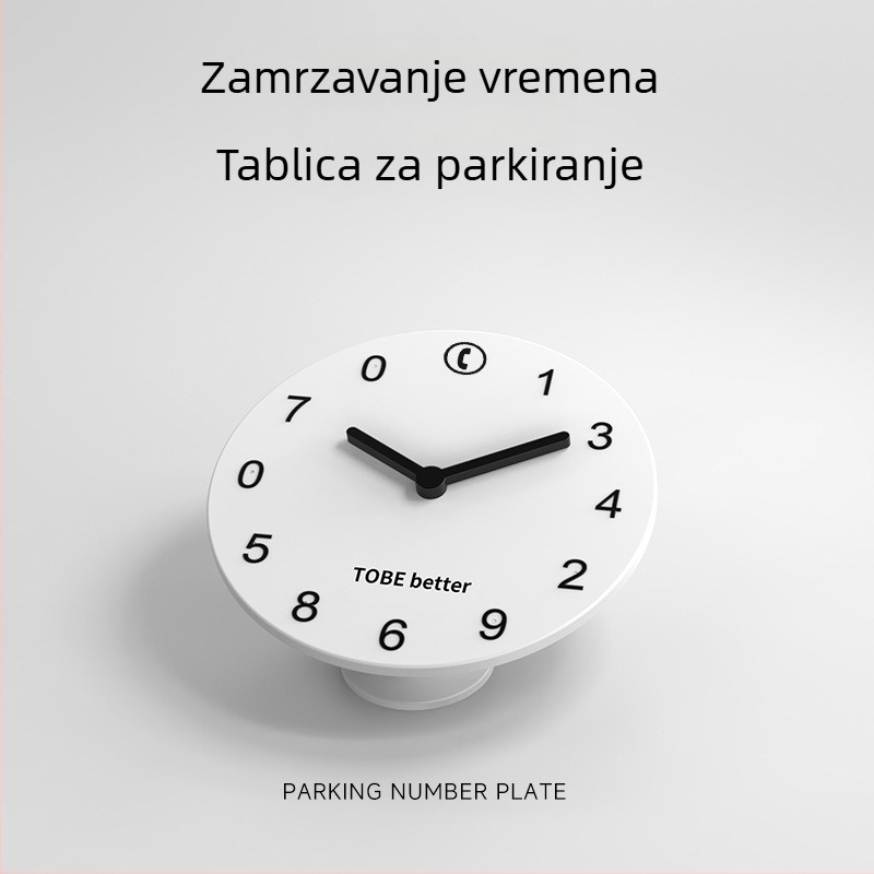 Plastična privremena tablica za parkiranje, prilagodljiva, s otiskom logotipa (model Clock number plate)