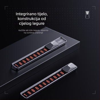 Skrivena pločica za parkiranje s brojem za Tesla Cybertruck — orahovo drvo, DK-GD611, prilagodljiva s ispisanim logom