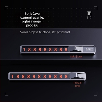 Skrivena pločica za parkiranje s brojem za Tesla Cybertruck — orahovo drvo, DK-GD611, prilagodljiva s ispisanim logom