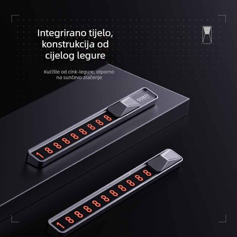 Skrivena pločica za parkiranje s brojem za Tesla Cybertruck — orahovo drvo, DK-GD611, prilagodljiva s ispisanim logom