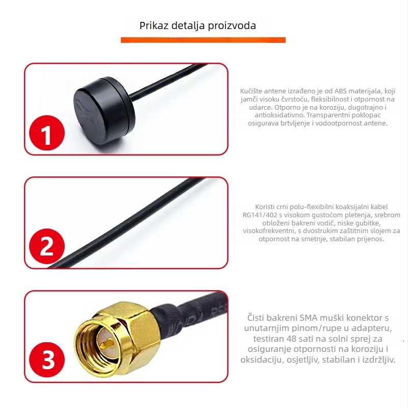 FPV antena za dron s visokim dobitkom, oblik gljive / lizalica stil, za kvadrokopter i modele zrakoplova