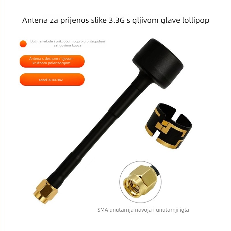 FPV antena za dron s visokim dobitkom, oblik gljive / lizalica stil, za kvadrokopter i modele zrakoplova