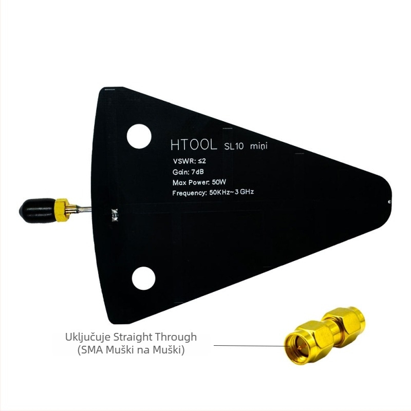 SL10Mini Logaritamska Periodična Antena - 50 kHz–3 GHz, niska frekvencija, visok dobitak, usmjerena prijemna antena za satelit