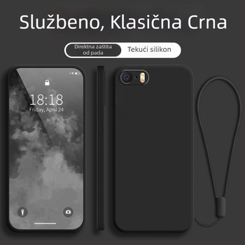 Kućište za iPhone SE serije (1.–4. generacija), potpunu zaštitu, otporan na padove, crno