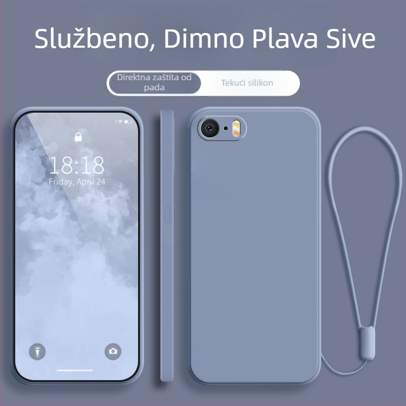 Kućište za iPhone SE serije (1.–4. generacija), potpunu zaštitu, otporan na padove, crno