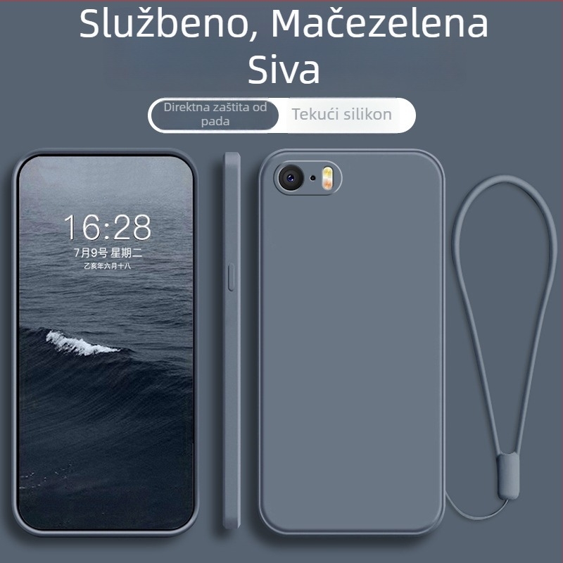 Kućište za iPhone SE serije (1.–4. generacija), potpunu zaštitu, otporan na padove, crno
