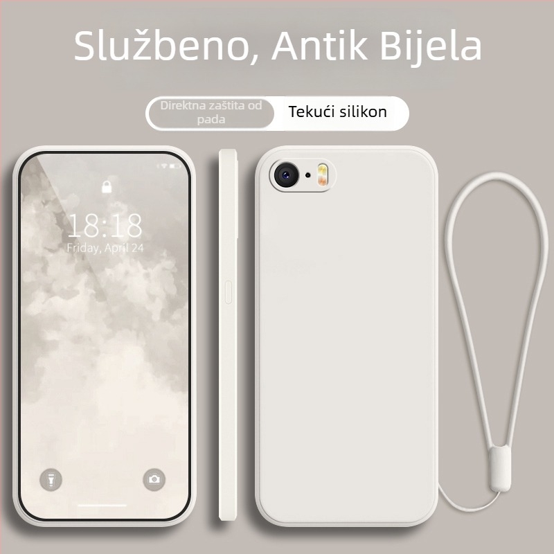 Kućište za iPhone SE serije (1.–4. generacija), potpunu zaštitu, otporan na padove, crno