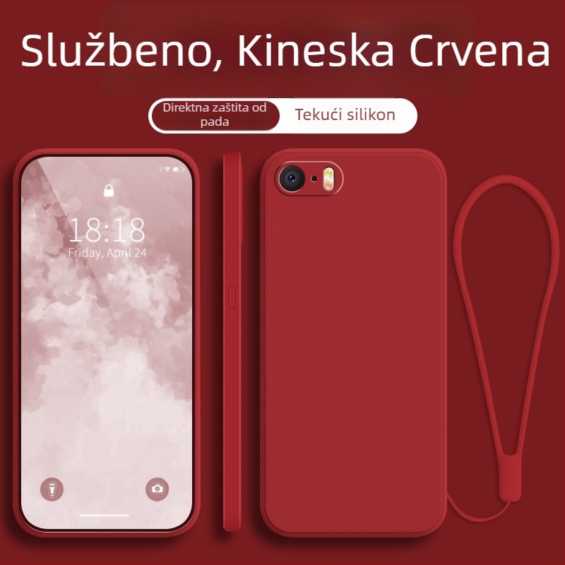 Kućište za iPhone SE serije (1.–4. generacija), potpunu zaštitu, otporan na padove, crno