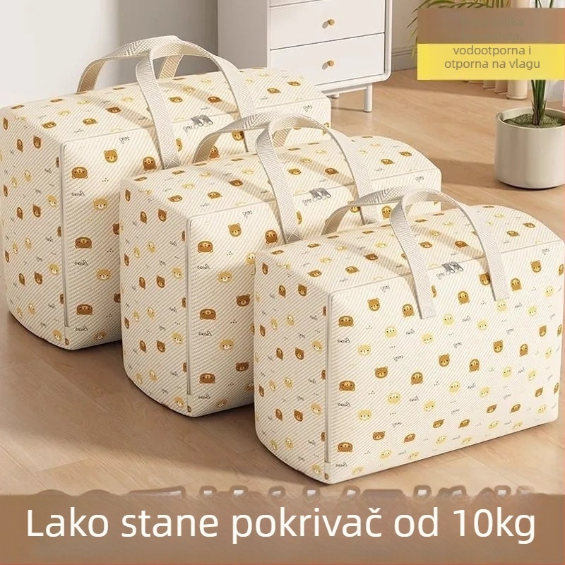 Torba za skladištenje deke, velika kapaciteta, vodootporna, od netkanog materijala, višenamjenska za putovanja i spavaću sobu