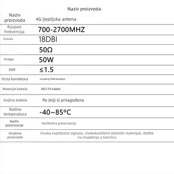 4G vanjska vodootporna omnidirekcijska patch antena sa SMA konektorom, SWR ≤ 1.5 – Chenyuxin CYX-TP