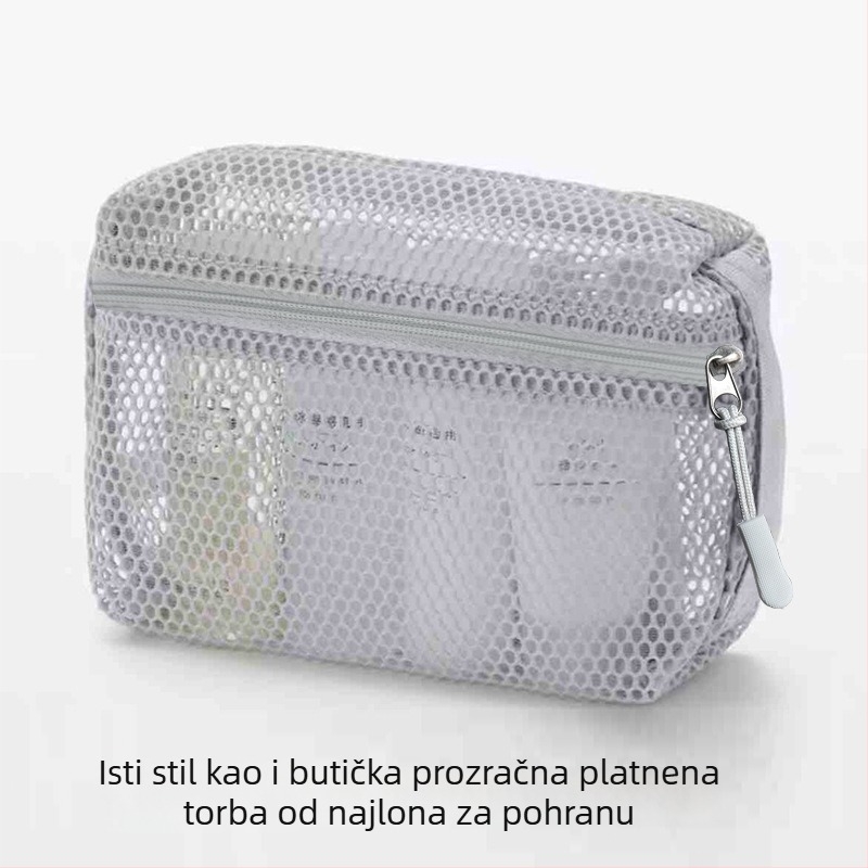 Kockasta kozmetička torbica, prijenosna poliester torbica za putovanje i šminku, japanski stil