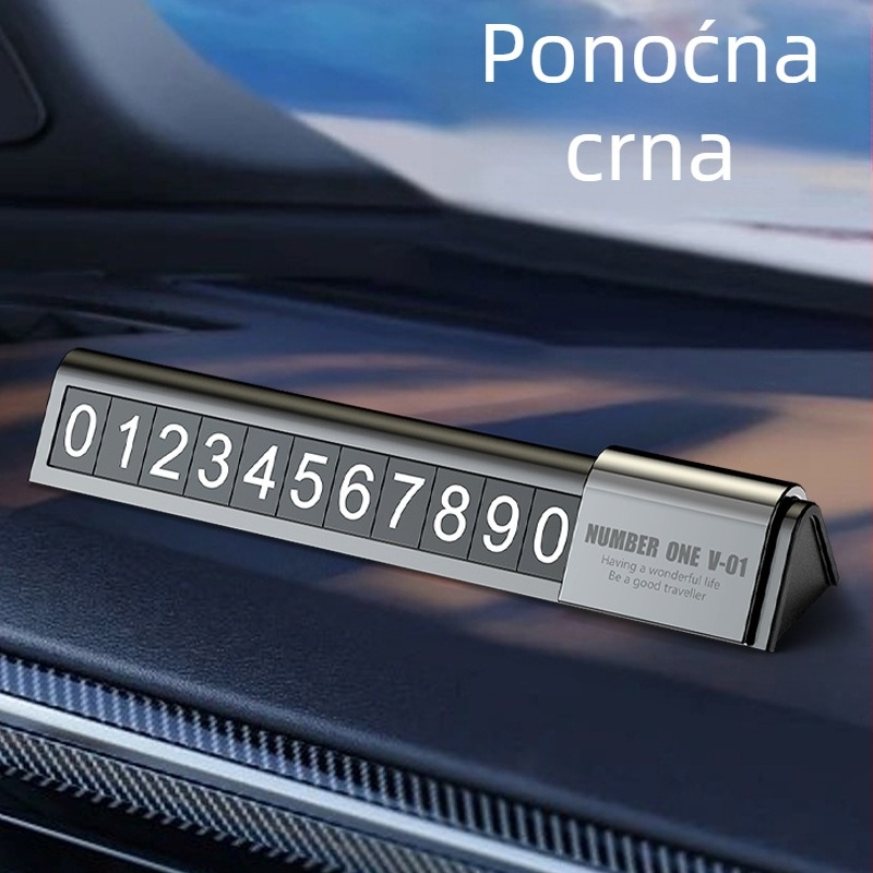Auto ukrasna pločica s brojem telefona za parkiranje – Model V01, Materijal: plastika, Personalizacija dostupna, Tisak logotipa