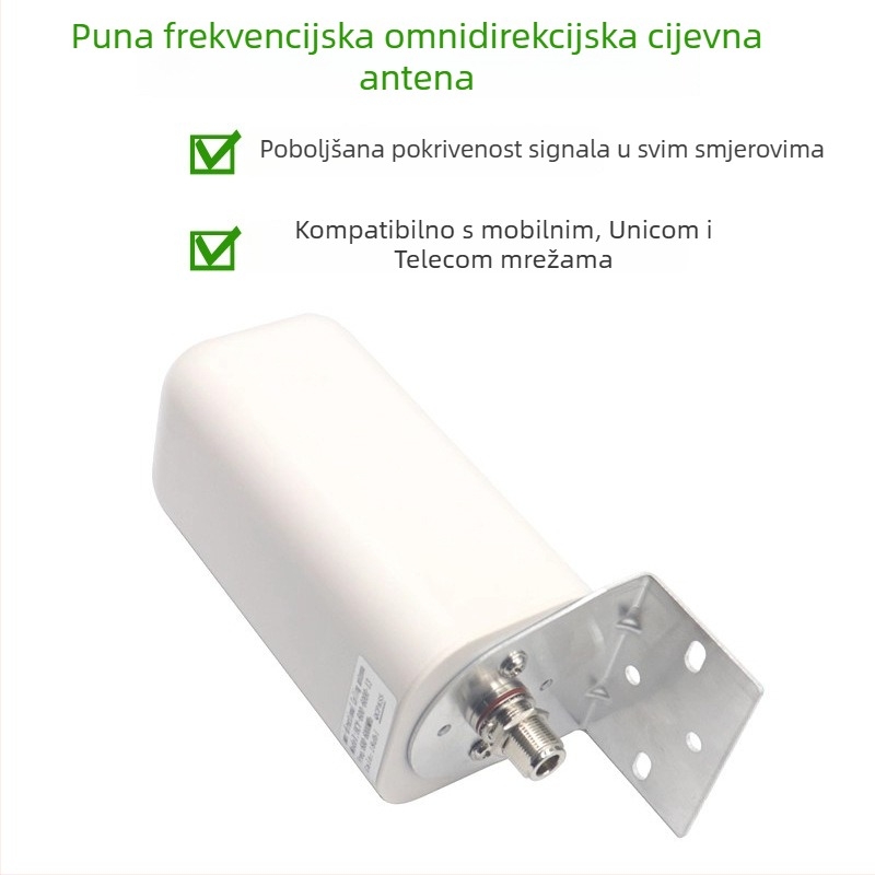 Vanjska 4G/5G omnidirekcijska cilindrična antena s pojačalom signala, 868/915 MHz, za usmjerivač i mrežnu karticu