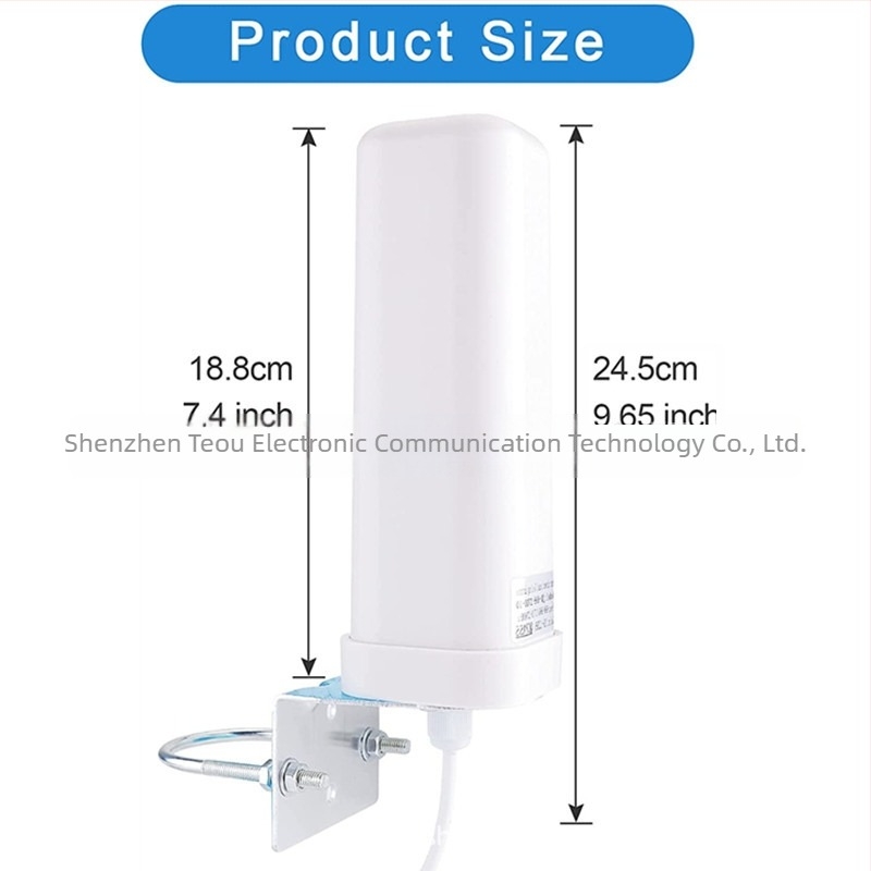 Vanjska omni-direkcijska antena s dvostrukim SMA muški konektorima, 3G/4G/5G/LTE, 50 Ω, 18 dBi, SWR ≤ 1,5