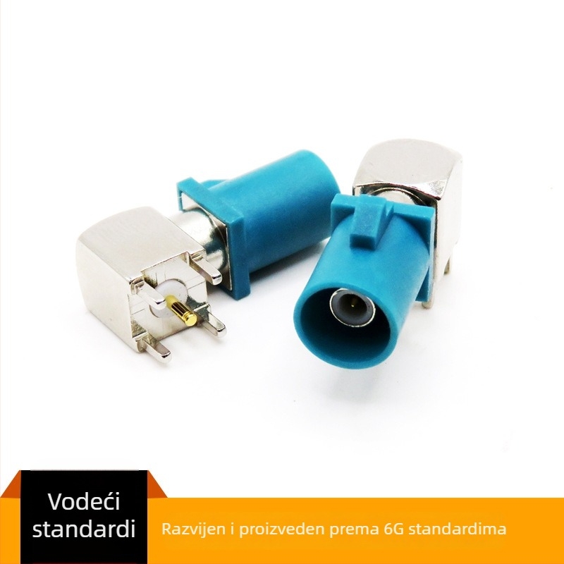 Fakra PCB konektor, tip ACD, 1 pin, bakreni izolator, automobilska GPS antena RF priključak