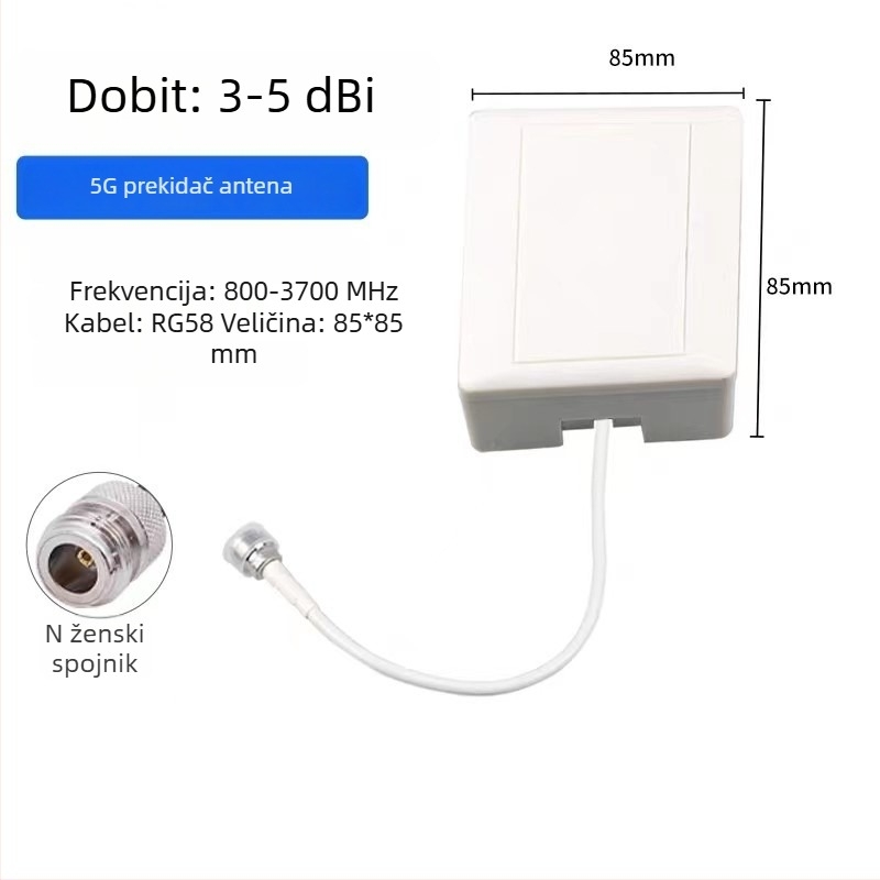 Unutarnja 5G antena visokog zasićenja, usmjerena, 50 Ω, SWR ≤ 2, 5 dBi