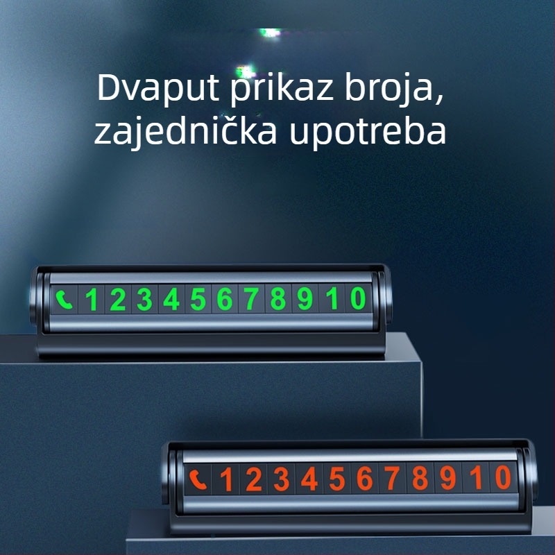 Skriveni dvostruki metalni znak za parkiranje - metalna konstrukcija, tiskano logo, brend Pinker