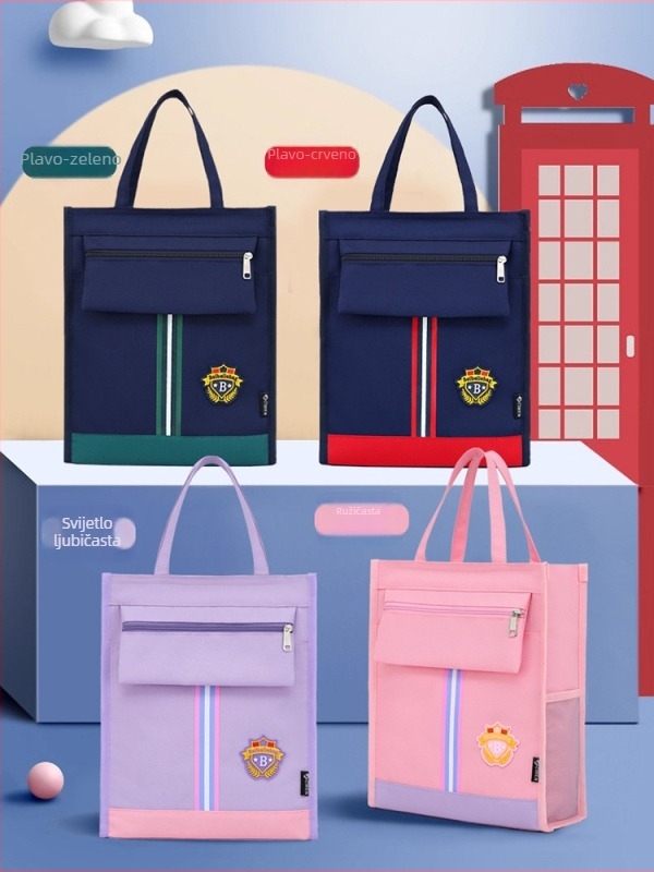 Školska torba od Oxford platna sa zatvaračem – ultralagana, prugasti uzorak, za osnovnu školu