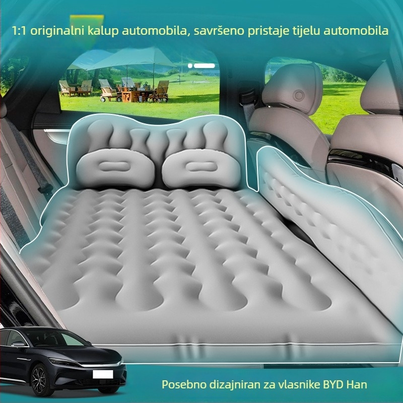 Yaxiu nafukivi madrac za stražnje sjedalo automobila, automatsko napuhavanje, nosivost 500 kg, flocked tkanina, automatska pumpa, unutarnja i vanjska uporaba