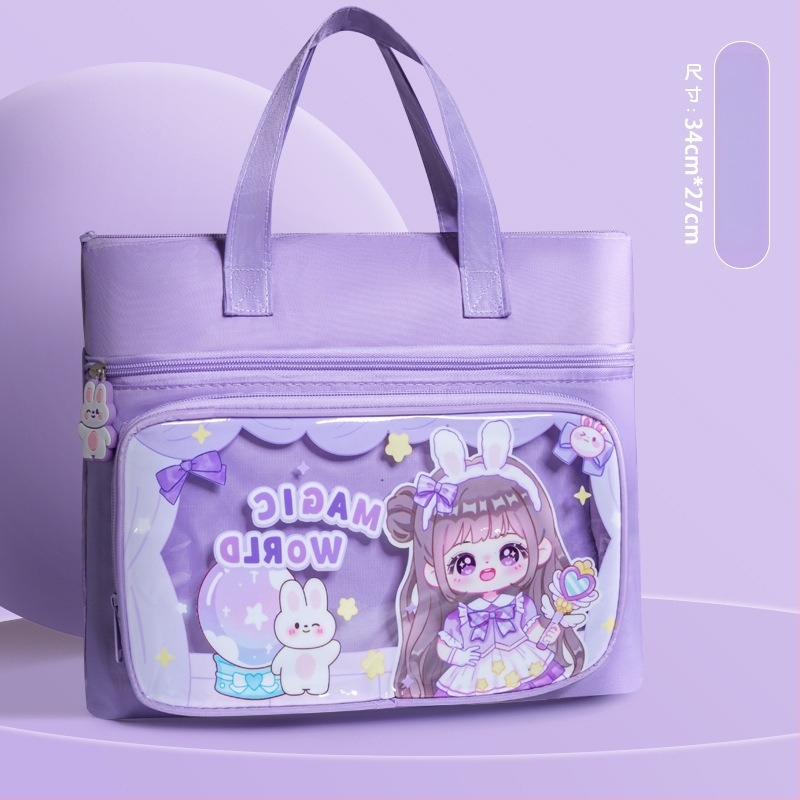 Torba za dopunske nastave za učenike osnovne škole, unisex, Oxford platno, vodootporna, proširivi kapacitet, podstava od poliestera, uzorak anime (Oxford platno; Vodootporna; Proširivi kapacitet; Podstava od poliestera; Uzorak anime)